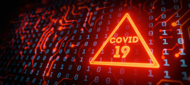 istock Futuristic Covid Warning Circuit Banner Background 1367145847