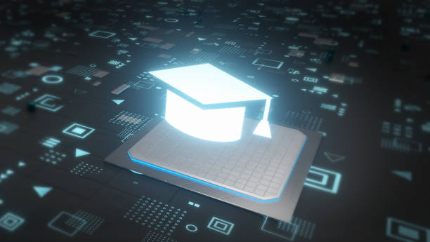 istock Futuristic academic education, graduation concept online education 1367148101