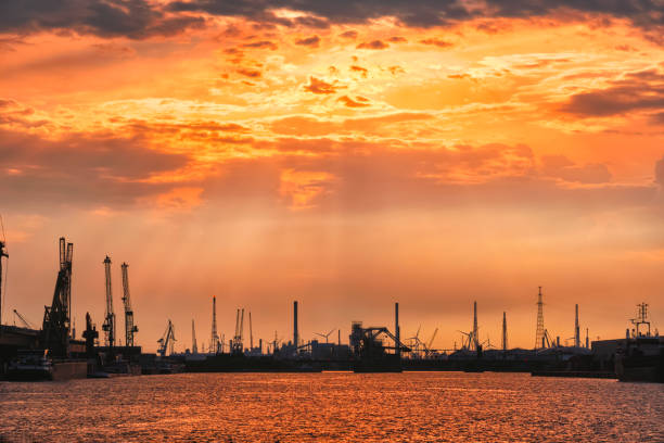 istock Port of Antwerp on sunset. Antwerp, Belgium 1367150019