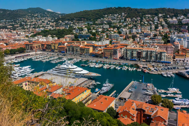 istock Nice, France, High Angle, Scenes, Harbor with Boats 1367151241