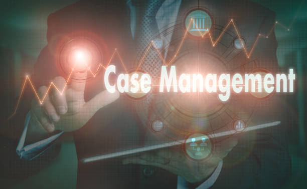 istock A businessman operating a computer display with a Case Management business concept on it. 1367152243