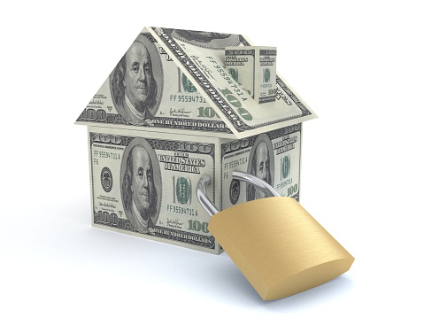 Money stack finance safe security house
