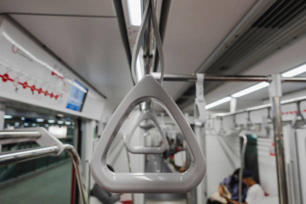 istock Safety loops on electric trains for passengers hold when stand 1367159520