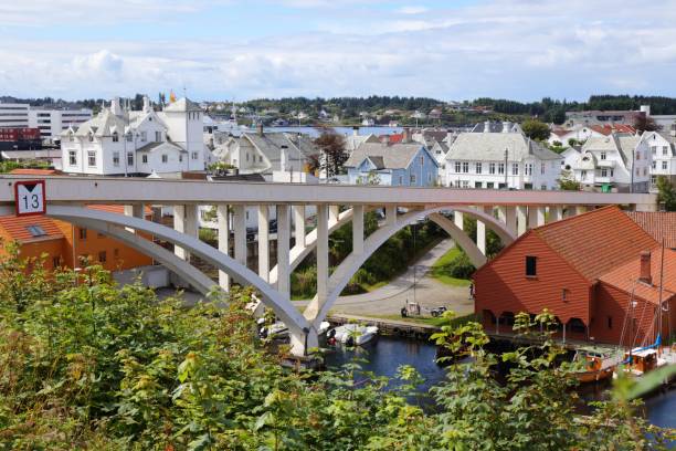 Bridge in Haugesund, Norway Haugesund city, Norway. Bridge over Haugesjoen canal in Haugesund. haugaland photos stock pictures, royalty-free photos & images