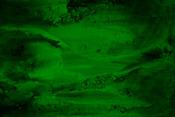 istock Abstract black green watercolor. Dark green background with light spots. Modern artistic backdrop for design. 1367161248