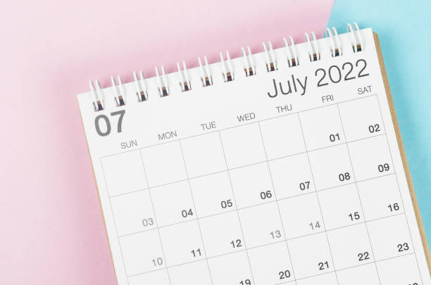 istock July 2022 desk calendar on beautiful background. 1367161272