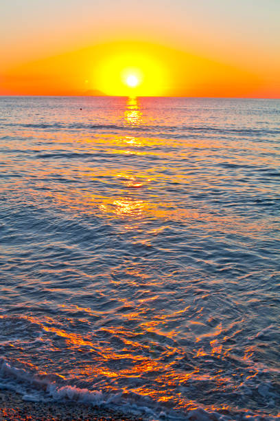 istock Red sunset over the sea. Beautiful sunset. 1367162836