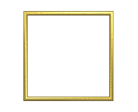 3d illustration. Golden frame isolated on white background.