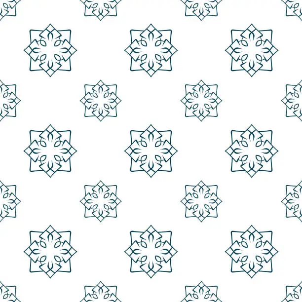 Vector illustration of single color hand-drawn textile repeat pattern, seamless repeat pattern for textile, product packaging, branding, fabric, and other seamless printing stuff. pattern swatch added to the swatch panel.