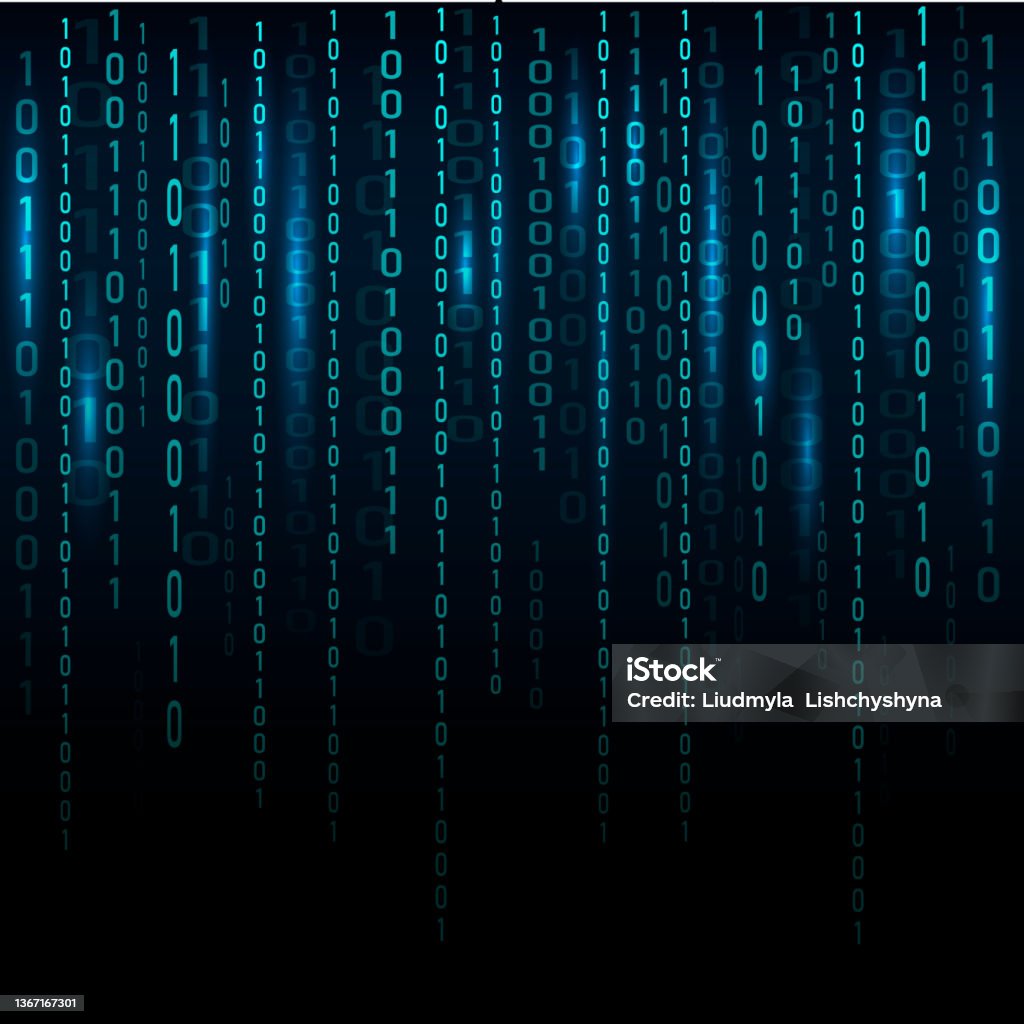 Bytes Moving Binary Code Bytes Fall From The Top Vector Pattern Of Randomly Moving ...