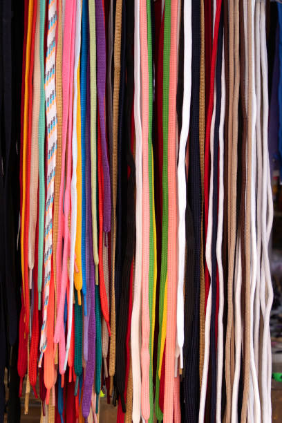 istock Long colorful shoelaces on market 1367168771