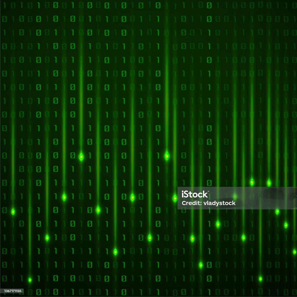Technology Background With Binary Code Matrix Backdrop Stock ...