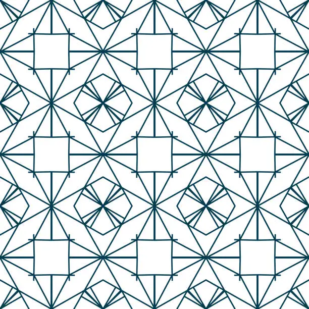 Vector illustration of single-colored hand-drawn repeat pattern for packaging, textile, gift wrapper, fabric, cover design, and more seamless printing job. Pattern added to swatch panel.