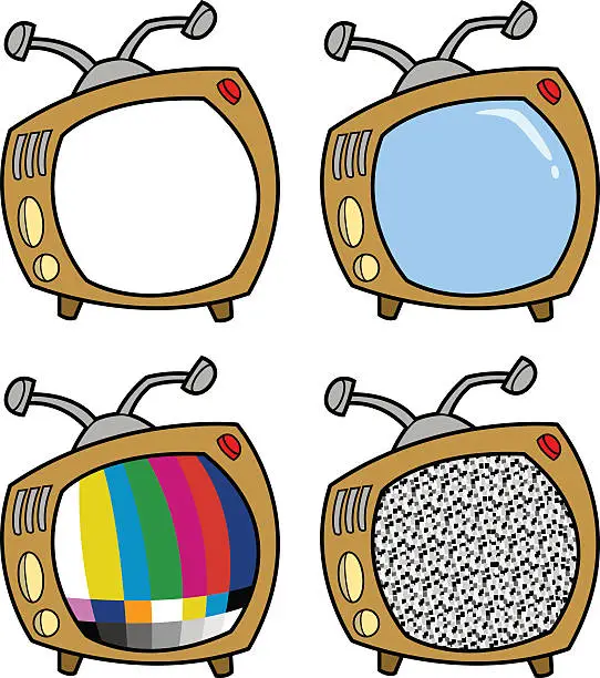 Vector illustration of Old fashioned Television