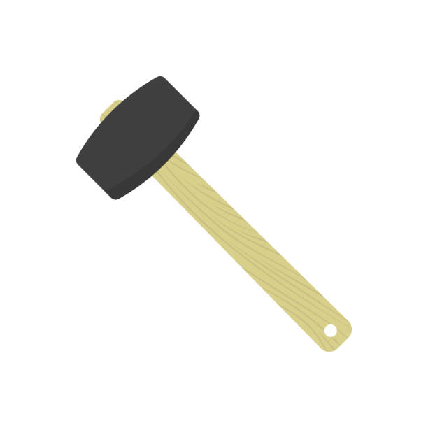 ilustrações de stock, clip art, desenhos animados e ícones de mallet icon. colored silhouette. side view. vector simple flat graphic illustration. the isolated object on a white background. isolate. - rubber mallet