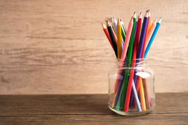 istock Colorful pencils with copy space, learning university education concept. 1367182616
