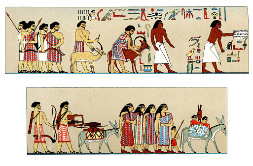 From the Tomb of Ancient Egyptiany official Khnumhotep II at Beni Hasan: West Asiatic foreigners visiting Khnumhotep II with presents