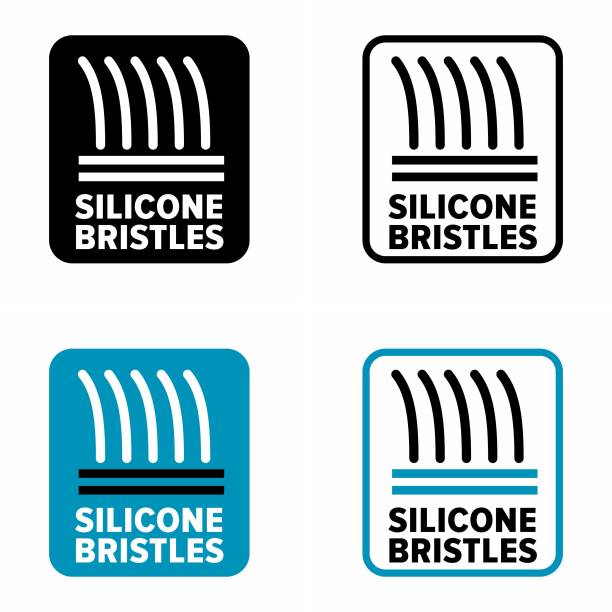 ilustrações de stock, clip art, desenhos animados e ícones de silicone bristles vector information sign - silicon