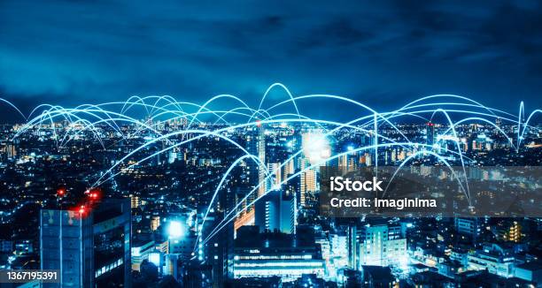 Smart City And Wireless Communication Network Technology Stock Photo - Download Image Now