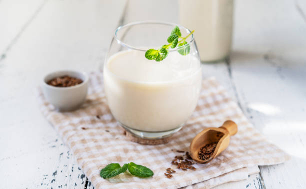 istock Flaxseeds vegan milk with ingredients 1367196667