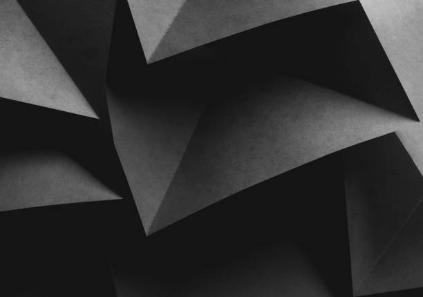 istock Geometric shapes of black paper, composition abstract 1367196757