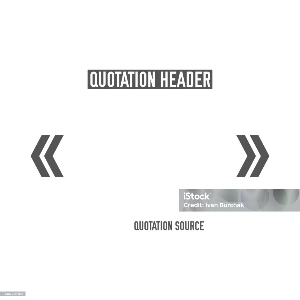 Text Quotation Header Quotation Header Angle Quotes Guillemets Flat Vector Illustration ...