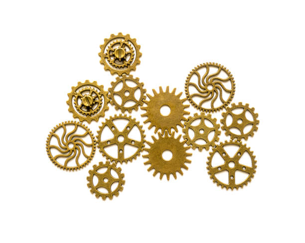 istock Metal gears on white background. mechanism. concept 1367208321