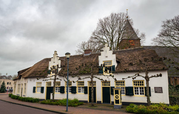 네덜란드 블라우텐 마을의 유서 깊은 건물 - van vleuten 뉴스 사진 이미지
