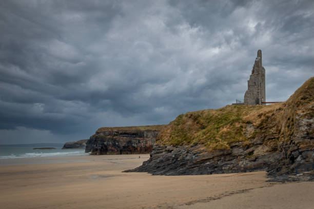 istock Ballybunion Castle, Cliffs and Beach with Stormy Clouds, County Kerry 1367212618