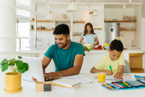 istock Busy family at home 1367215579