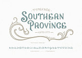 istock Font Southern Province. Old badge, label, logo 1367216043
