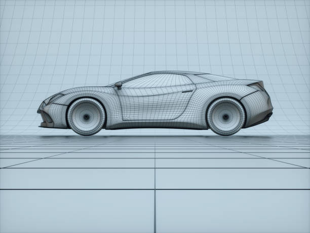 istock Aerodynamic Blueprint Prototype Sports Car Concept 1367216919