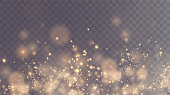 istock Christmas background. Powder . Magic shining gold dust. Fine, shiny dust bokeh particles fall off slightly. Fantastic shimmer effect 1367218320