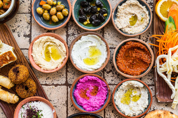 istock Turkish Village breakfast table served in a restaurant. Top view 1367219733