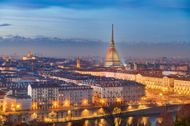 istock Turin, Piedmont, Italy skyline with the Mole Antonellina 1367219810