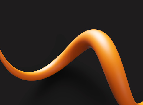 Abstract orange background, shape 3d render