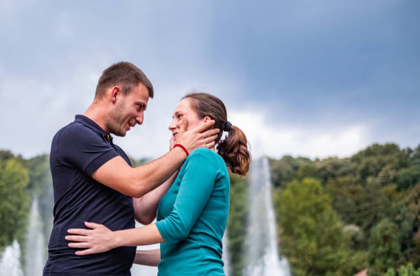 Attractive couple having fun together
