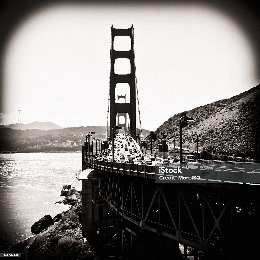 Golden Gate Bridge, Monochrom in Sepia - Lizenzfrei Alt Stock-Foto
