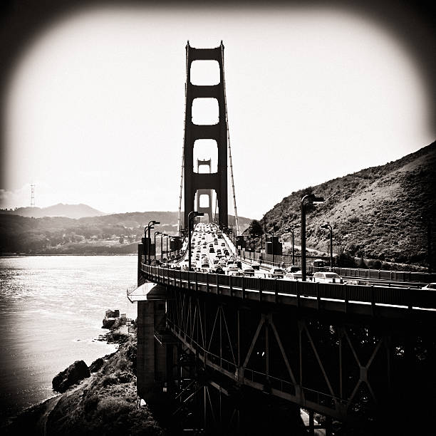 istock Golden Gate Bridge Monochrome in Sepia Toned 136722535