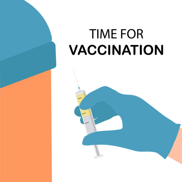 ilustrações, clipart, desenhos animados e ícones de pôster de preparação para vacinação sobre o tema medicina - injeção insulina luva
