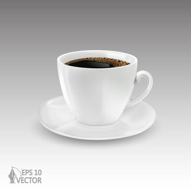 istock White cups of coffee, 3d realistic vector illustration, americano, espresso, mocha, cocoa, chocolate, hot drink 1367229821