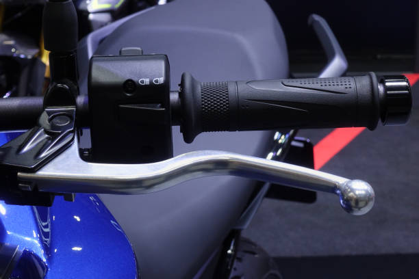 istock Close up Motorcycle hand brakes and handlebars. 1367229822