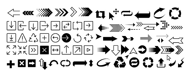 Set of vector arrows. Arrows icon