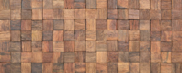 istock wood texture of wall panel or table. mosaic from old boards 1367235301
