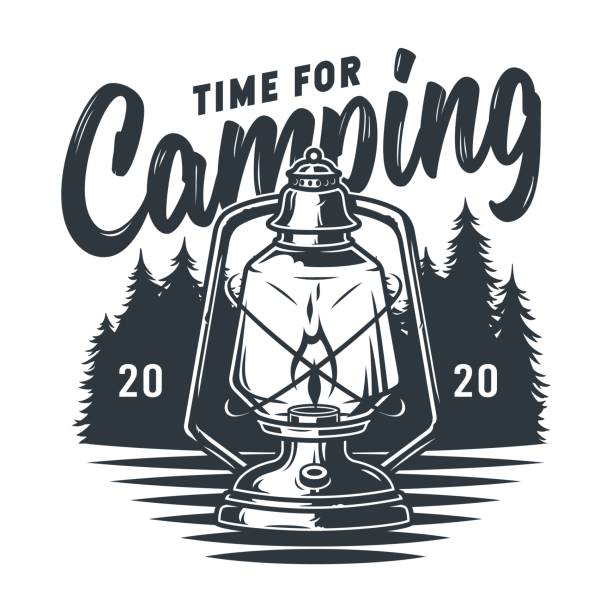 emblem wild camping kerosene lamp paraffin lantern - 燈籠 幅插畫檔、美工圖案、卡通及圖標