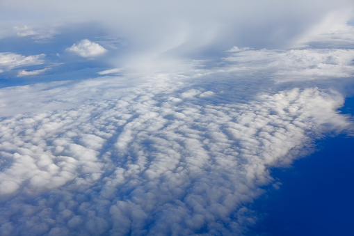 Stratosphere Clouds . White cloudscape view from above