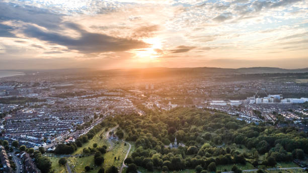 istock Aerial view of Brighton sunset. 1367243366