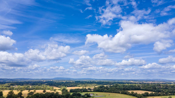istock Clouds on a sunny day taken with drone 1367243367