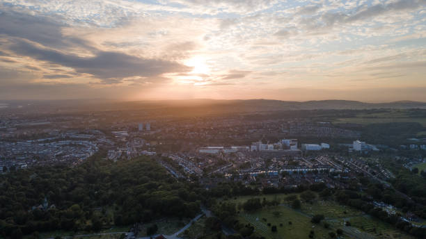 istock Aerial view of Brighton sunset. 1367243369