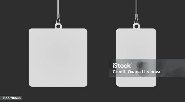 Rectangular Dangler Set Of Rectangular And Square Danglers Hanging From Ceiling Realistic ...